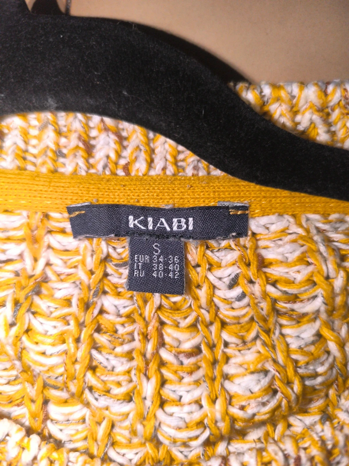 Trui met geruit motief Kiabi geel mosterd T S past M oversized – photo 3